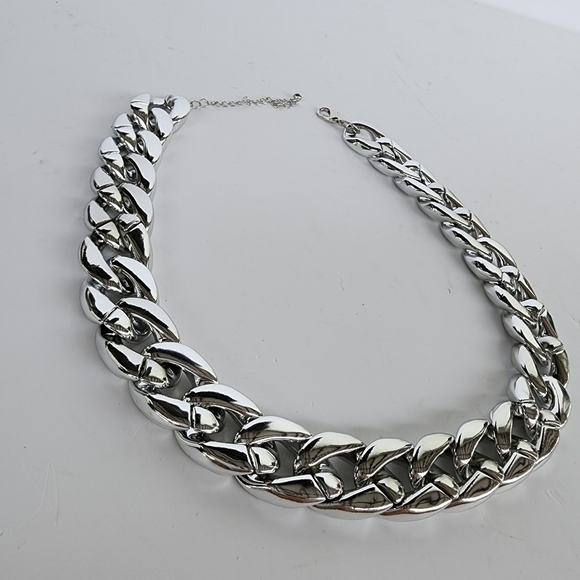 NEW Silver Bold Chunky CCB Chain Necklace - Picture 5 of 6